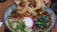 〆のかき揚げ蕎麦は汁多め