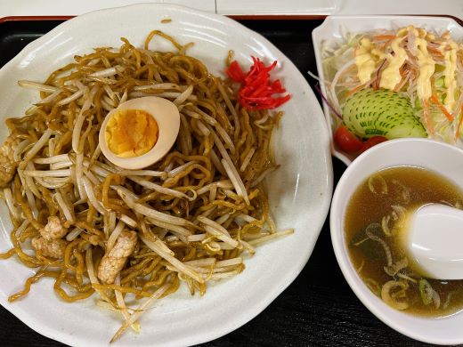 栄飯店「焼きそばセット」@長野市北堀