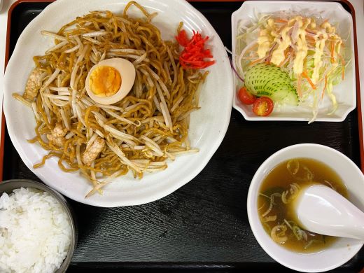 栄飯店「焼きそばセット」@長野市北堀