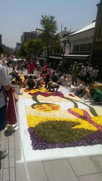 善光寺御開帳で開花した、街道の縁の花。