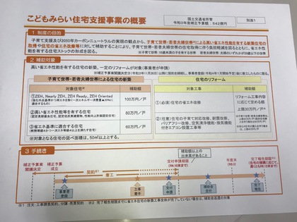 『こどもみらい住宅支援事業』が創設されました