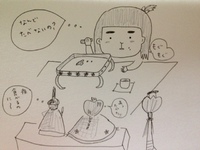 お雛様とお供え物。