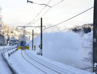 大糸線の除雪車と汽車ぽっぽ標識