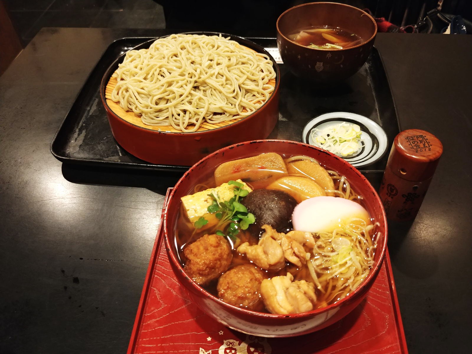 しっぽこそば＆鴨せいろ　善光寺仲見世通り丸清食堂　＠長野市善光寺参拝グルメ