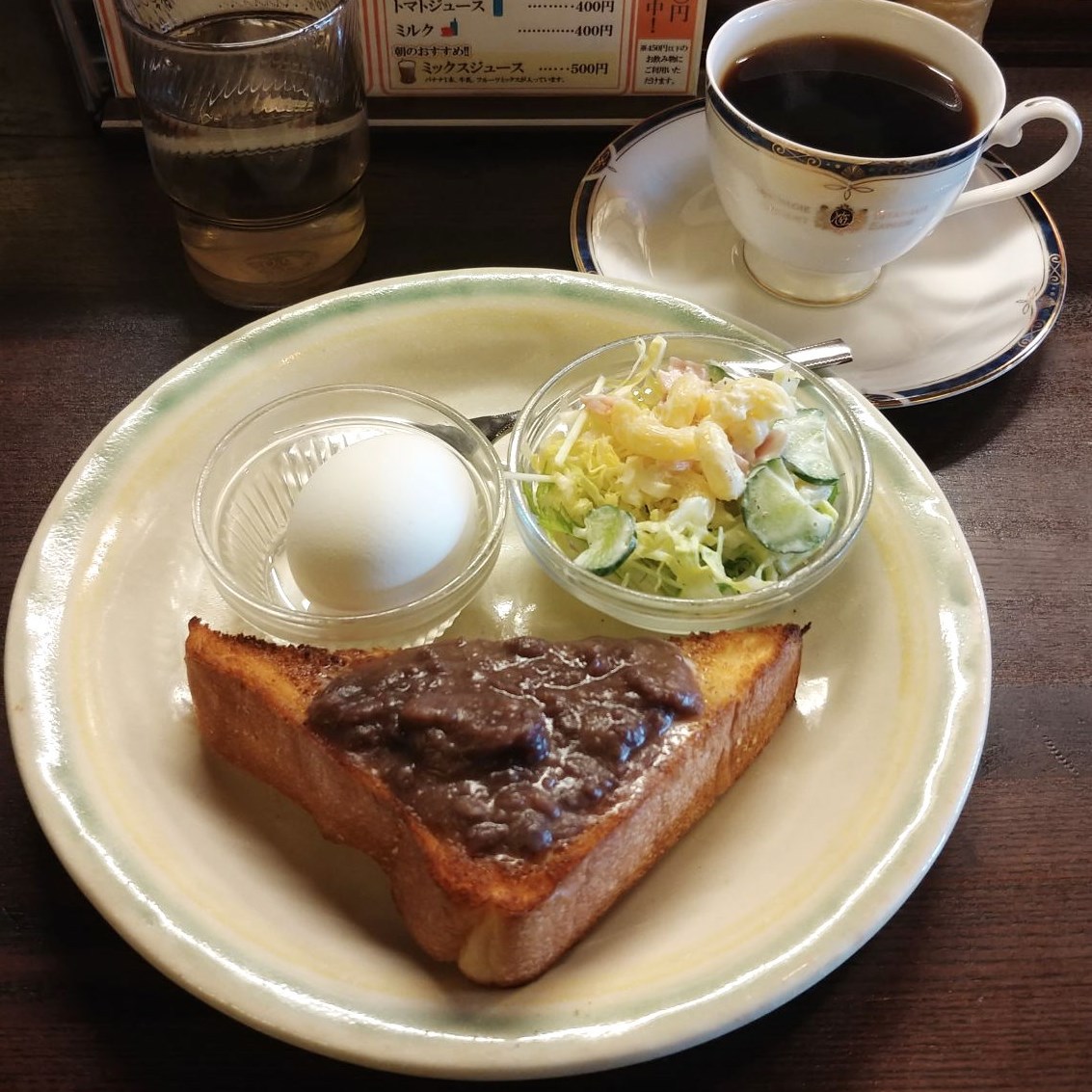純喫茶 ピーナッツ　小倉トーストモーニングセット　＠北松本駅前朝食グルメ