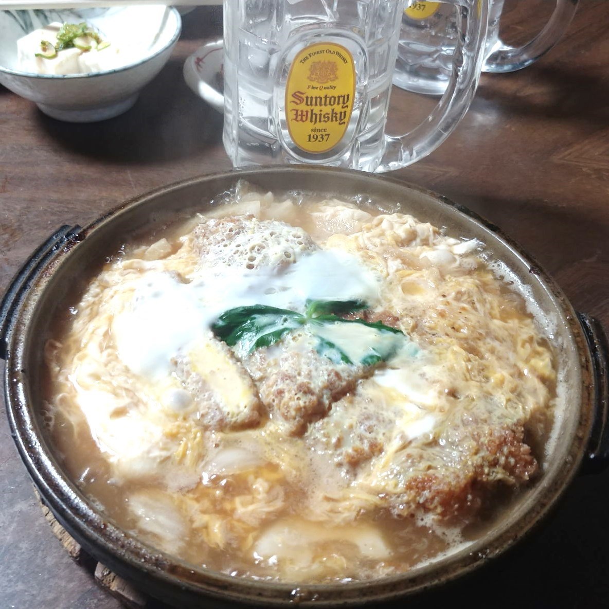 信州裏グルメ情報 煮カツ皿 O西先生と2次会 大町市日の出町よしの食堂