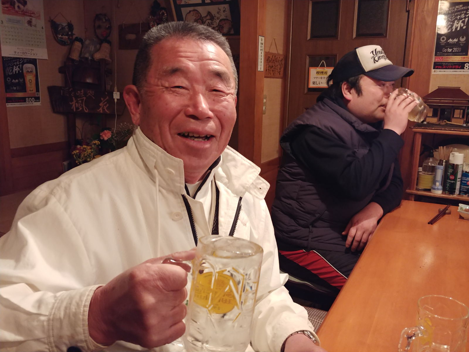 肉団子＆ニラ玉＆コゴミで田中の父ちゃんとで一杯　楓花　＠大町市居酒屋グルメ