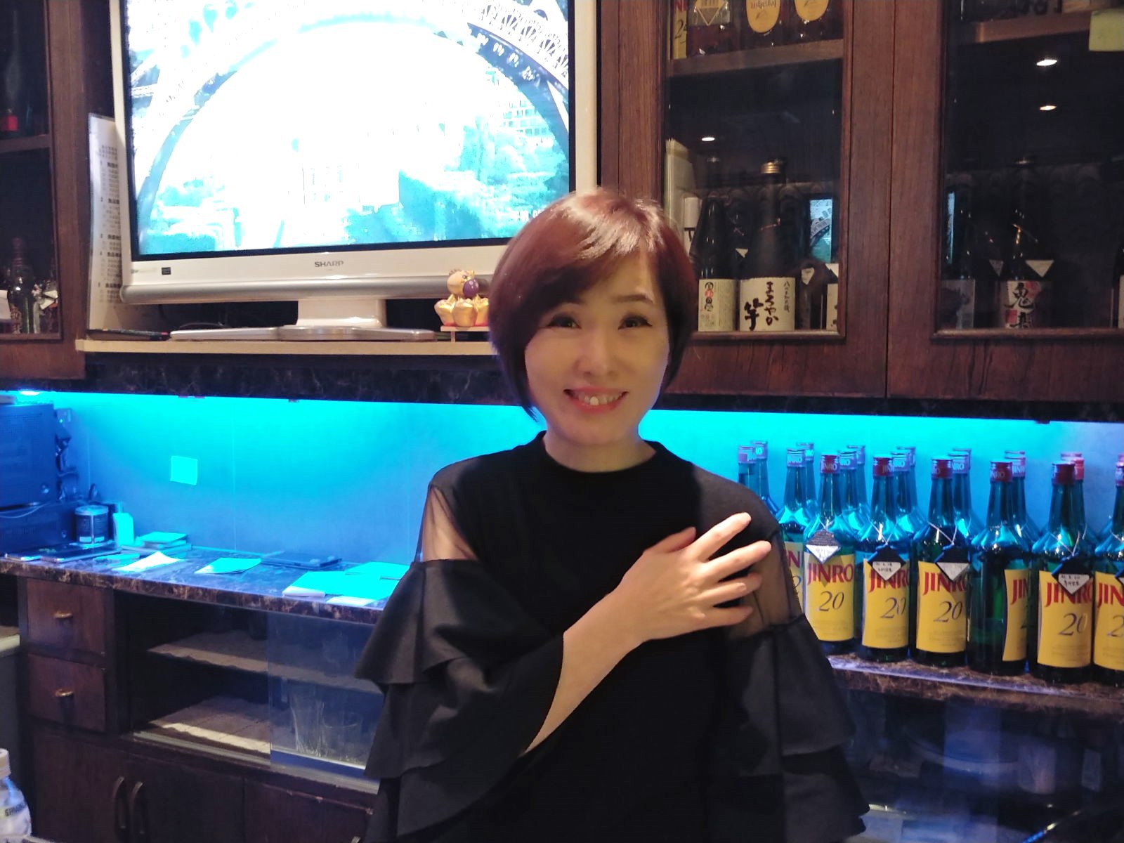 明宝ハムステーキ＆フルーツ盛り合わせ＆チーズ盛り合わせ　＠松本駅前韓国美人カラオケスナックチョアヨ　