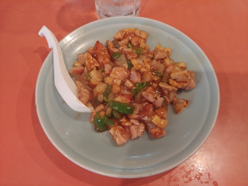 中華料理天国　鶏とカシューナッツ炒め＆鶏のから揚げ＆チューハイ　＠松本市昼呑みランチグルメ