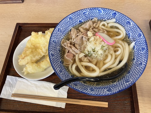 うどん たかの 　肉うどん＋海老天＋とり天＋替玉　＠長野市ランチグルメ　