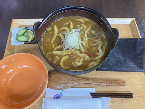 薬膳カレーうどん　＠大町市本格手打うどん樂乃里