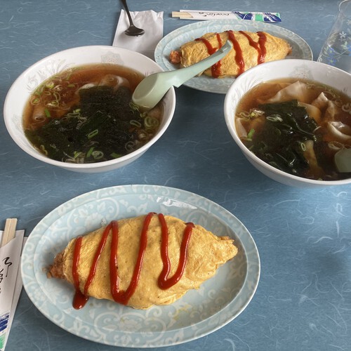 中国料理　赤いくつ　ワンタンスープ＆町中華のオムライス　＠安曇野市ランチグルメ