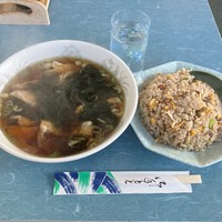 中国料理　赤いくつ　ワンタンスープ＆チャーハン　＠安曇野市ランチグルメ