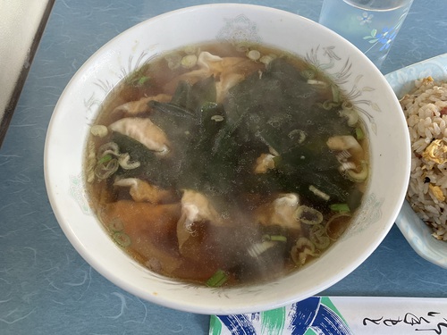 中国料理　赤いくつ　ワンタンスープ＆チャーハン　＠安曇野市ランチグルメ