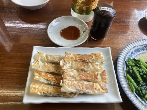 天津山脈(アバター山脈)チャーハン＆パリパリ餃子＆ホウレン草ニンニク炒め　＠大町市餃子の舞