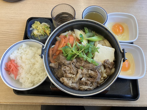 吉野家 長野中御所店　牛すき鍋膳＆牛丼 アタマの大盛