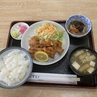 信州福味鶏唐揚げ定食　＠大町市福来家