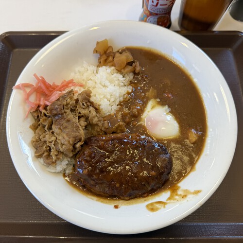 煮込みハンバーグおんたま牛カレー  ＠すき家 147号大町店　