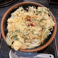 こまつうどん店　天ぷら（かき揚げ）うどん　＠大町市日ノ出町ランチグルメ