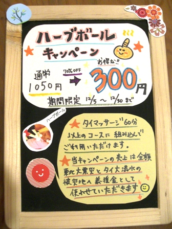 タイ・東北復興支援～お得！ハーブボールキャンペーン～