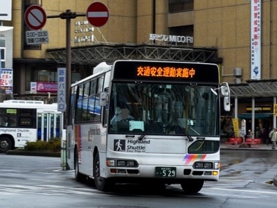 【川中島バス】 「交通安全運動実施中」のLED表示