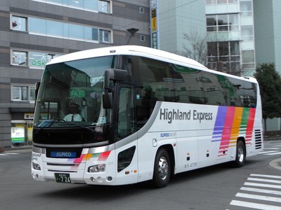 【川中島バス】 元ハイランド車の高速バス続行便運用