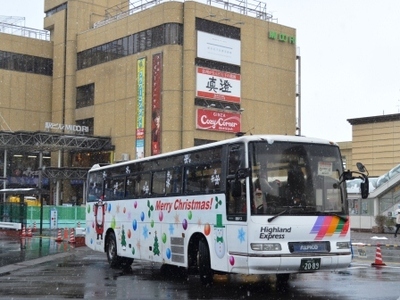 【川中島バス】 クリスマスバス、善光寺線を行く！