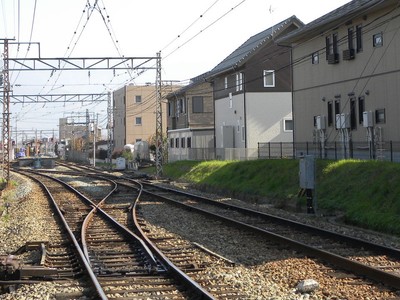 【長野電鉄】 朝陽駅での列車折返し