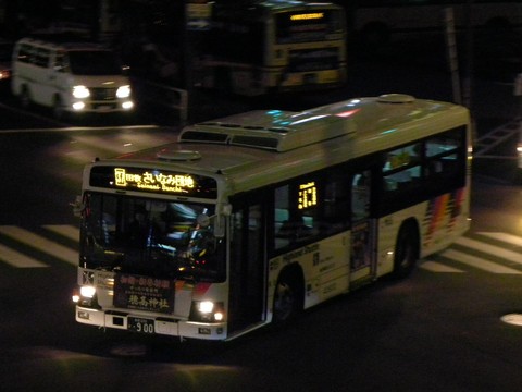 【川中島バス】 40900号車が夜の田牧線に！