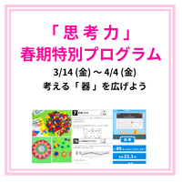 小学生対象　「思考力」春期特別プログラム3/14（金）～4/4（金）　