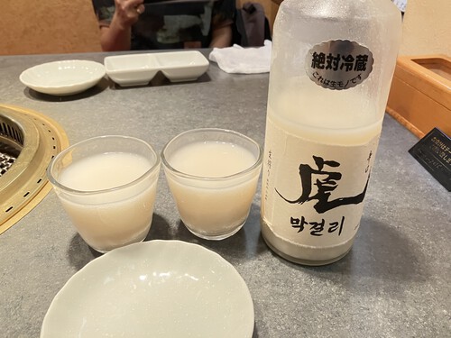 塩タン＆和牛カルビ＆和牛ハラミ＆センマイ刺し＆和牛ロース＆ミノ＆テグタンスープライス　＠大町市焼肉食道園