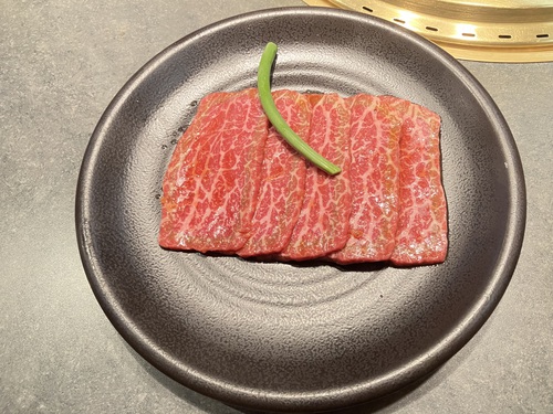 塩タン＆和牛カルビ＆和牛ハラミ＆センマイ刺し＆和牛ロース＆ミノ＆テグタンスープライス　＠大町市焼肉食道園