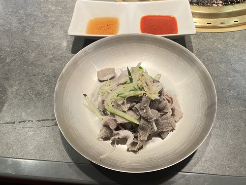 塩タン＆和牛カルビ＆和牛ハラミ＆センマイ刺し＆和牛ロース＆ミノ＆テグタンスープライス　＠大町市焼肉食道園