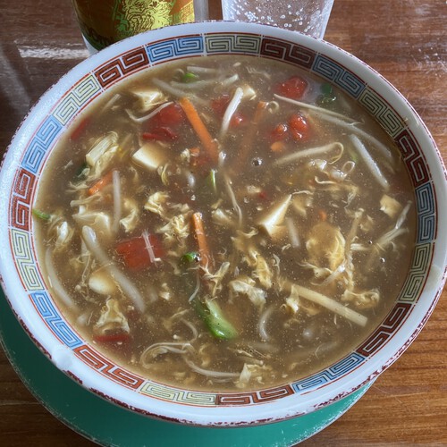 麻辣スープ＆キクラゲ玉子炒め　＠餃子の舞　