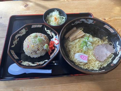 龍門穂高　ラーメン半チャーハンセット　＠安曇野市ラーメンランチグルメ