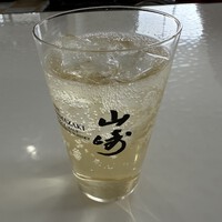 山崎プレミアムハイボール＆水餃子（スープ餃子）＆チンジャオロース定食　＠大町市皆宏美味（ジャコウビミ）