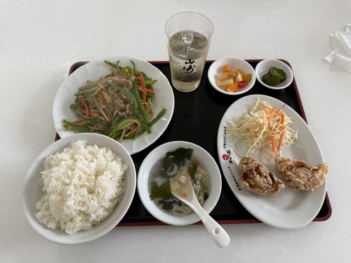 山崎プレミアムハイボール＆水餃子（スープ餃子）＆チンジャオロース定食　＠大町市皆宏美味（ジャコウビミ）