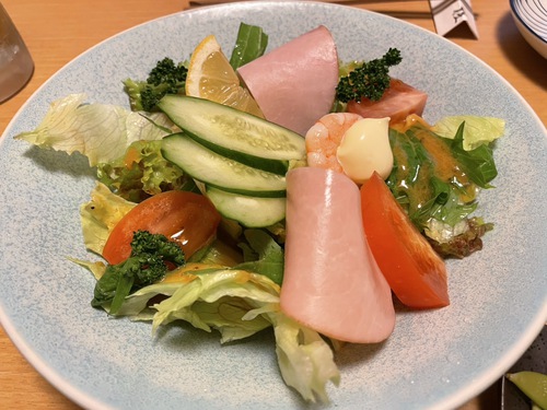 刺身盛り合わせ＆ハモ天＆鶏の梅しそフライ＆山賊焼き　衆割烹　桂　＠大町市居酒屋グルメ