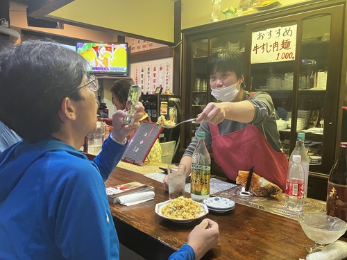 「大町のタバスコMACHISUKOマチスコ」  魯肉（ルーロー）焼ビーフン＆周ちゃんチャーハン　＠大町市居酒屋喜楽屋