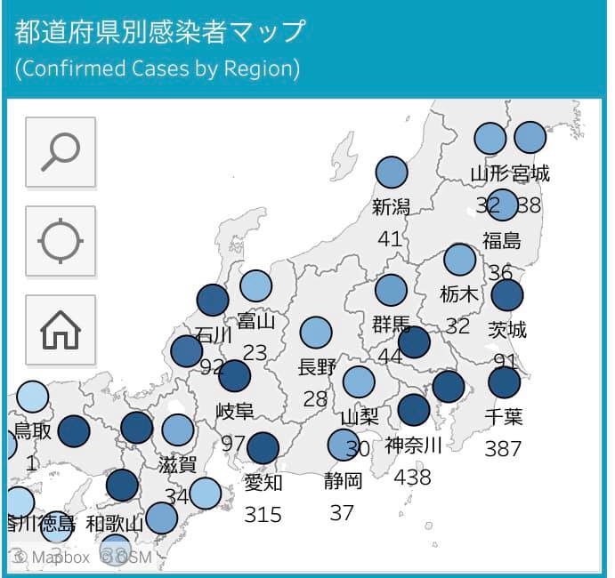 都道府県別感染者マップ