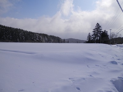山のたんぼの大雪