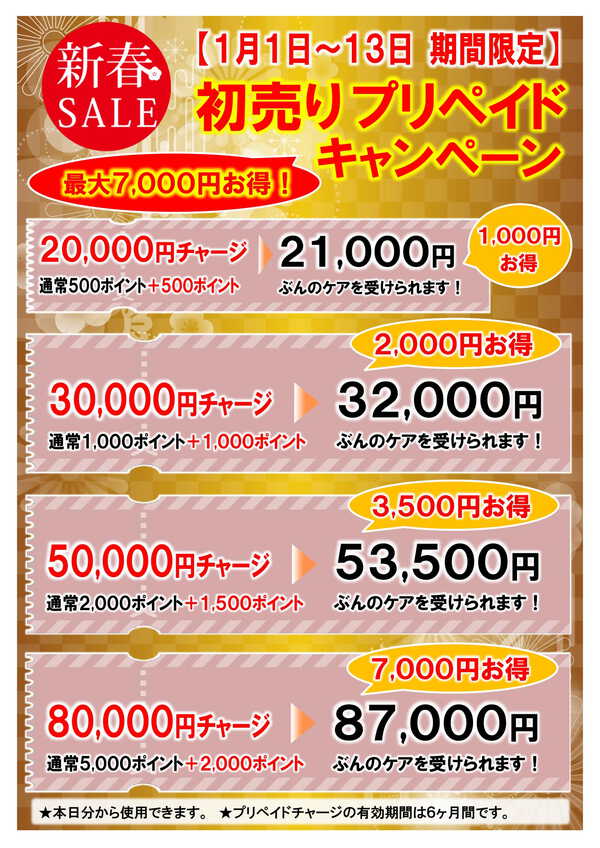 初売りプリペイドキャンペーン
