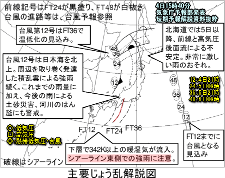 台風12号・13号？の動向、大雨の今後（9月4日）