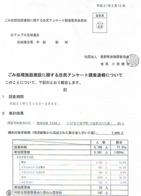 北アルプス広域連合の住民アンケート結果