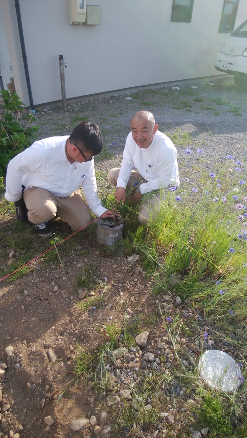 現地調査にと若手と共に