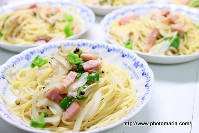 きのことベーコンの和風パスタ