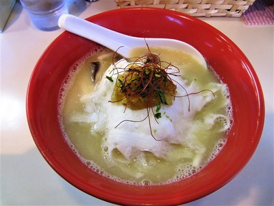 とり麺や五色　山芋と麦味噌麺鰹ジュレと自家製キムチ＠松本市