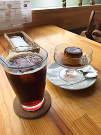 『カフェ ドゥ パンペルデュ』プリンとアイスコーヒー　長野市