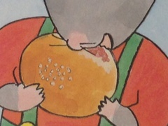 ねずみくんが食べる あんぱんの表面には…！