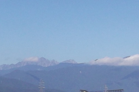 穂高連峰が見えました